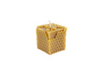 Świeca z wosku pszczelego - Plaster miodu z pszczołą 